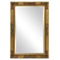 Gfancy Fixtures Rectangular Antiqued Gold Wood Frame Mirror GF3647698